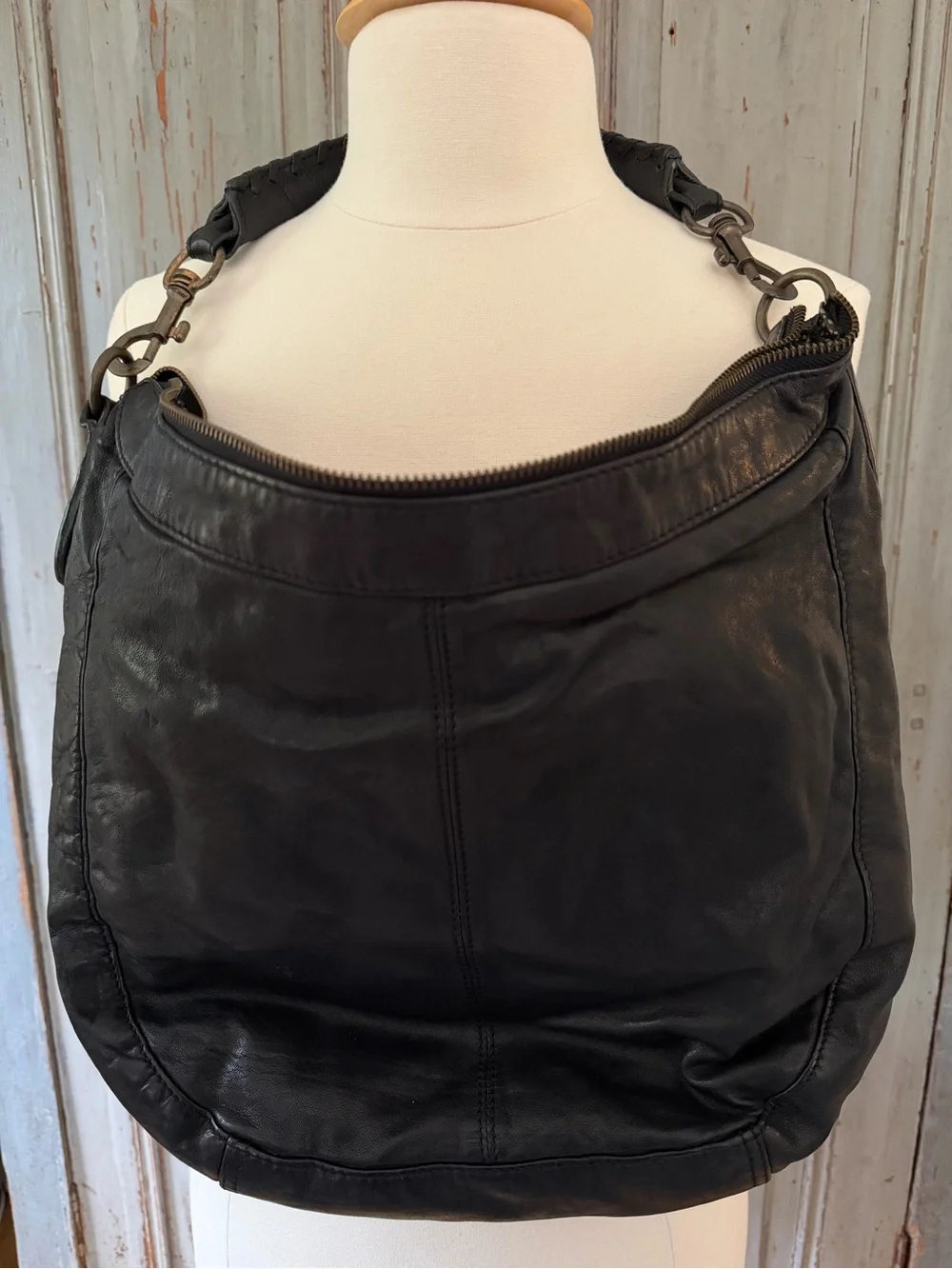 Liebeskind Woven Leather Hobo Bag - Black